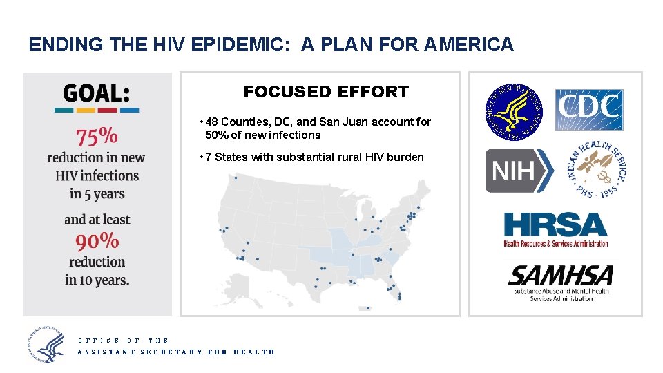 ENDING THE HIV EPIDEMIC: A PLAN FOR AMERICA FOCUSED EFFORT • 48 Counties, DC,