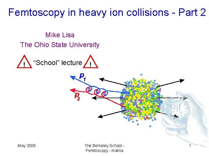 Femtoscopy in heavy ion collisions - Part 2 Mike Lisa The Ohio State University