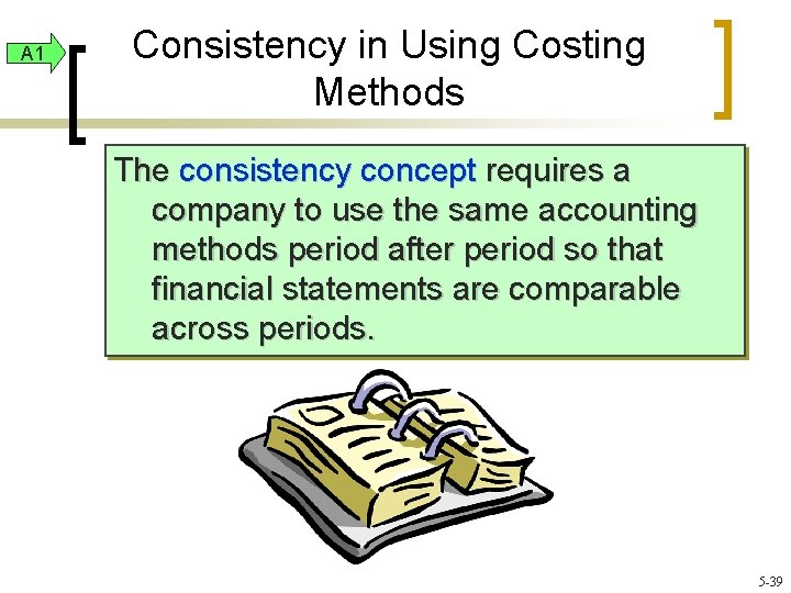 A 1 Consistency in Using Costing Methods The consistency concept requires a company to
