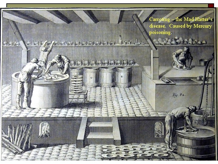Carroting – the Mad Hatter’s disease. Caused by Mercury poisoning. 