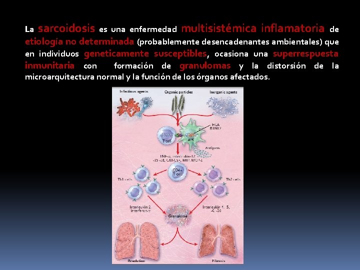 es una enfermedad multisistémica inflamatoria de etiología no determinada (probablemente desencadenantes ambientales) que en