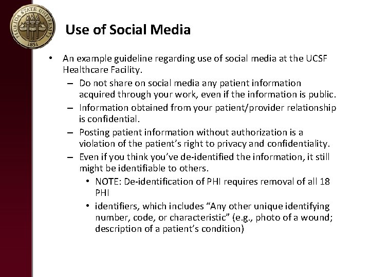 Use of Social Media • An example guideline regarding use of social media at Use of Social Media • An example guideline regarding use of social media at