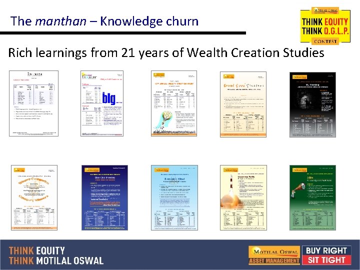 The manthan – Knowledge churn Rich learnings from 21 years of Wealth Creation Studies