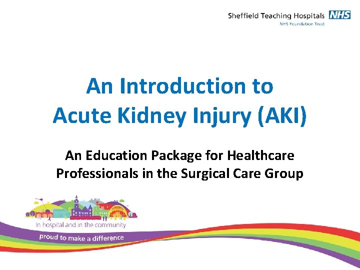 An Introduction to Acute Kidney Injury (AKI) An Education Package for Healthcare Professionals in