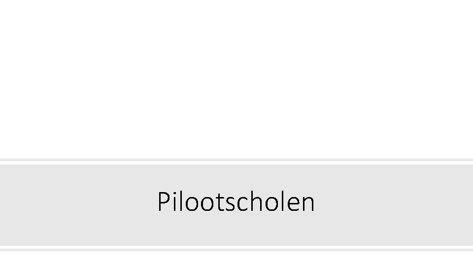 Pilootscholen 