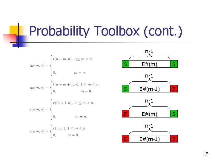 Probability Toolbox (cont. ) n-1 S E#(m) S n-1 S E#(m-1) E n-1 E