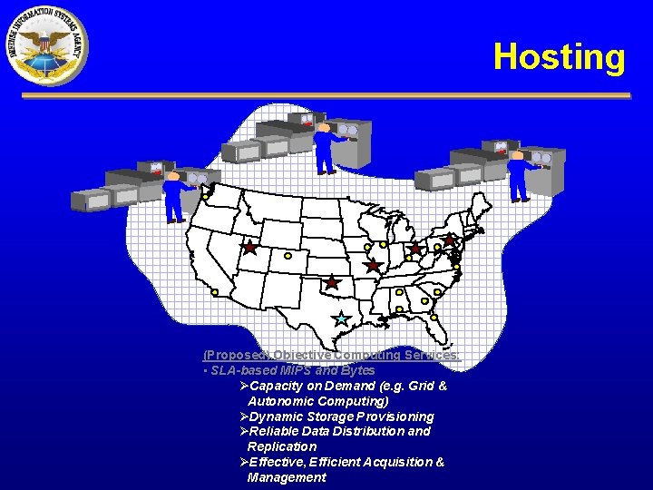 Hosting (Proposed) Objective Computing Services: • SLA-based MIPS and Bytes ØCapacity on Demand (e.