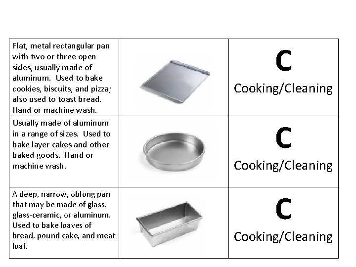 Flat, metal rectangular pan with two or three open sides, usually made of aluminum.
