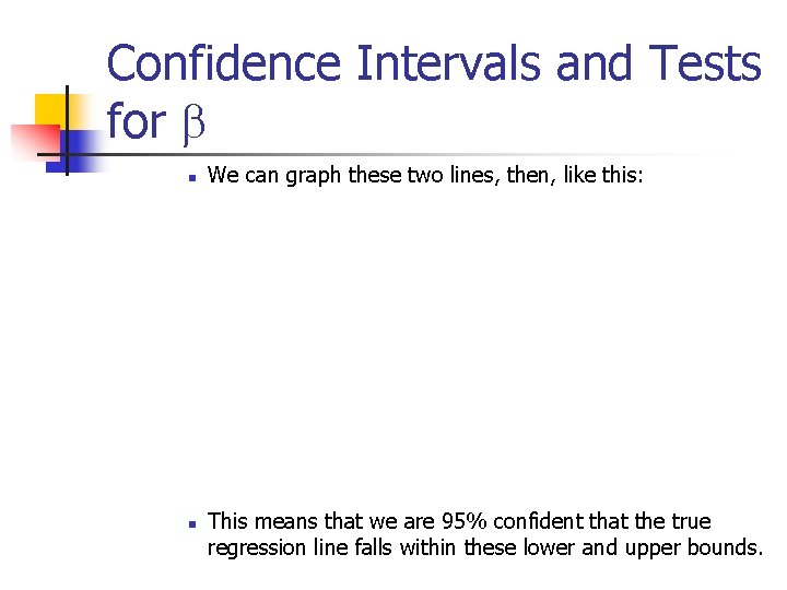 Confidence Intervals and Tests for b n n We can graph these two lines,