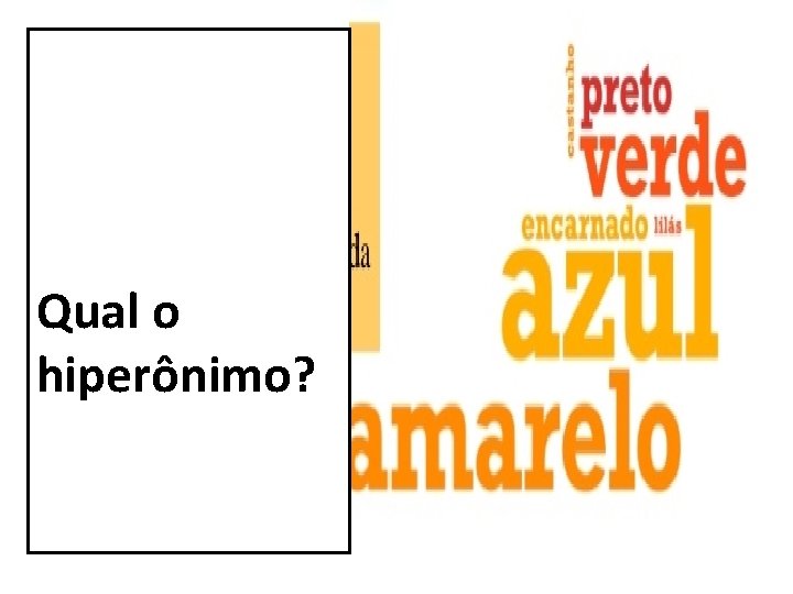 Qual o hiperônimo? 