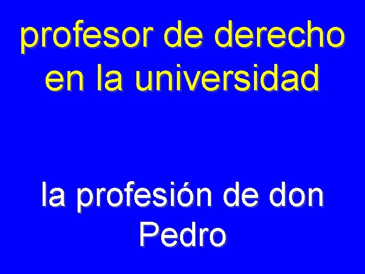 profesor de derecho en la universidad la profesión de don Pedro 