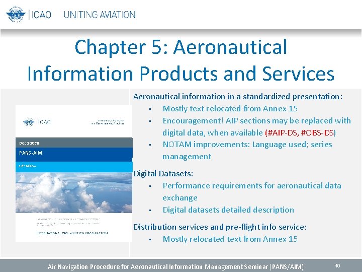 Chapter 5: Aeronautical Information Products and Services Doc 10066 PANS-AIM 16 th Edition Aeronautical Chapter 5: Aeronautical Information Products and Services Doc 10066 PANS-AIM 16 th Edition Aeronautical