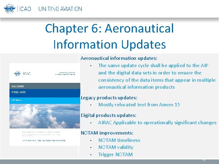 Chapter 6: Aeronautical Information Updates Doc 10066 PANS-AIM 16 th Edition Aeronautical information updates: Chapter 6: Aeronautical Information Updates Doc 10066 PANS-AIM 16 th Edition Aeronautical information updates: