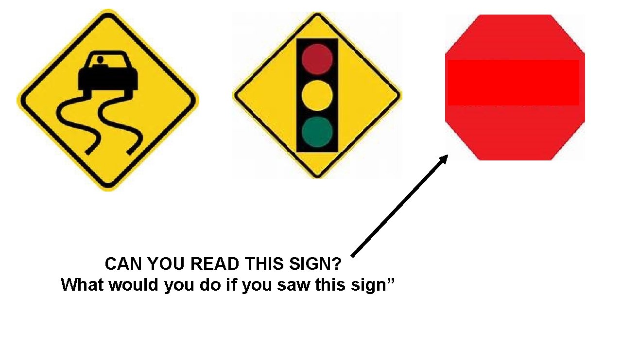  CAN YOU READ THIS SIGN? What would you do if you saw this