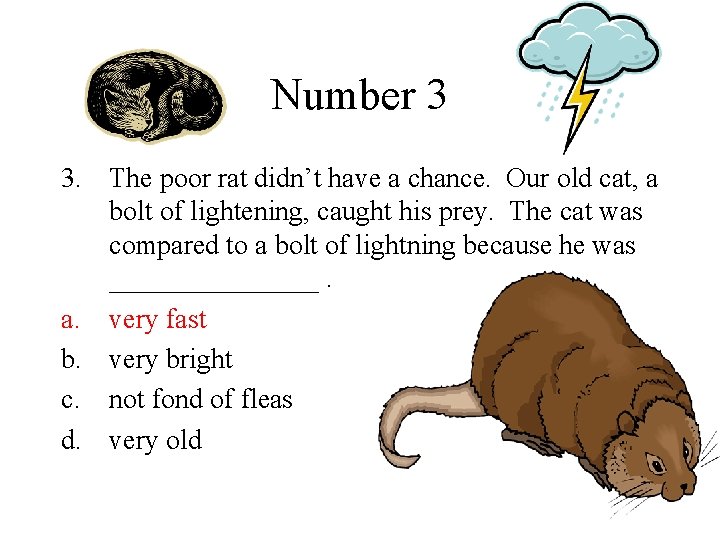 Number 3 3. The poor rat didn’t have a chance. Our old cat, a