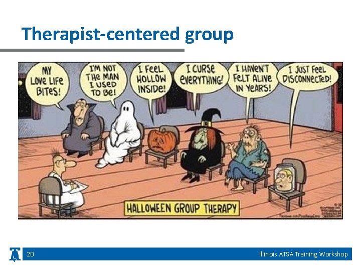 Therapist-centered group 20 Illinois ATSA Training Workshop 