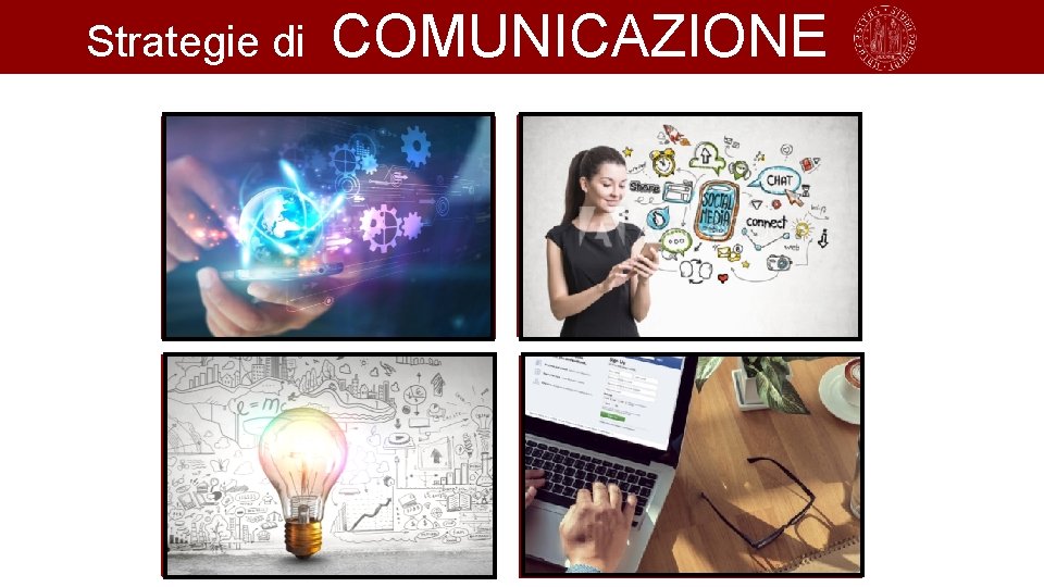 Strategie di COMUNICAZIONE Comprendere la comunicazione (Interpersonale, orale scritta, dei media) Comprendere come l’uso