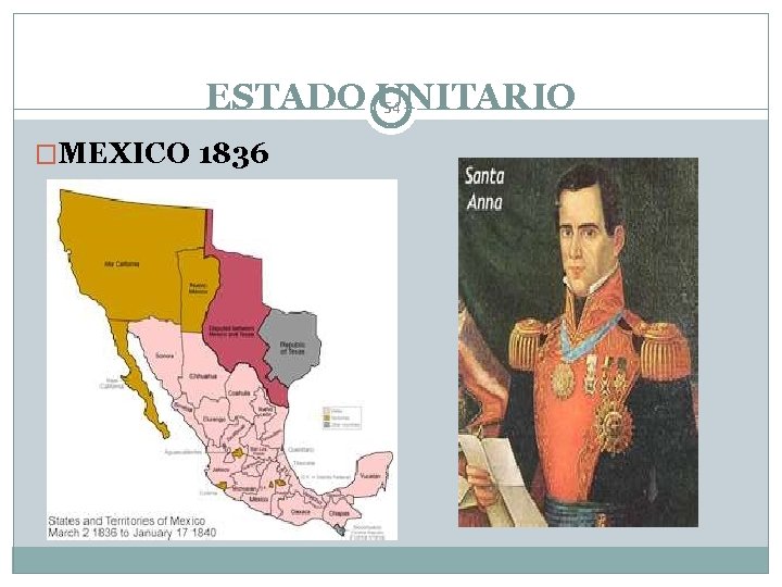 ESTADO UNITARIO 54 �MEXICO 1836 