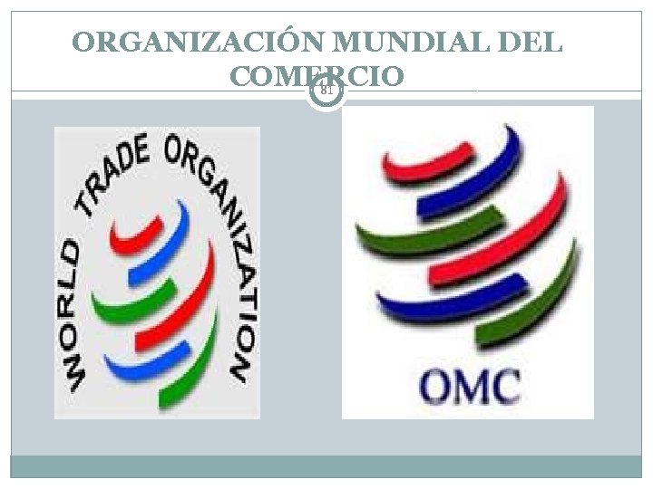 ORGANIZACIÓN MUNDIAL DEL COMERCIO 81 