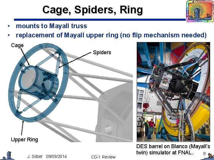 Cage, Spiders, Ring • mounts to Mayall truss • replacement of Mayall upper ring
