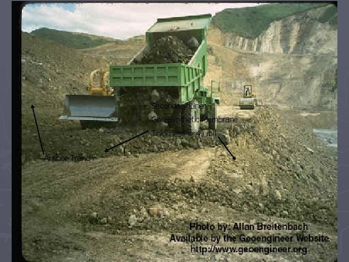 Secondary Liner Geo-Synthetic Membrane Thickness = 40 mil Anchor Trench 