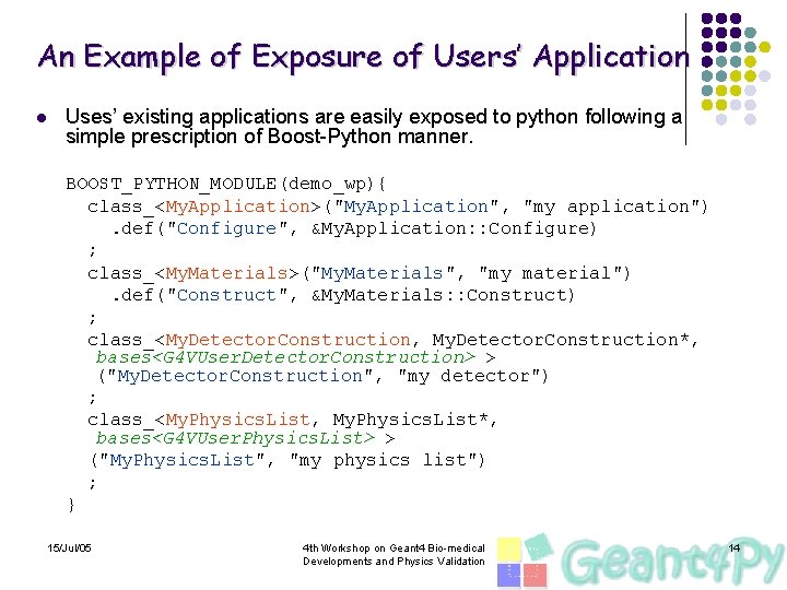 An Example of Exposure of Users’ Application l Uses’ existing applications are easily exposed