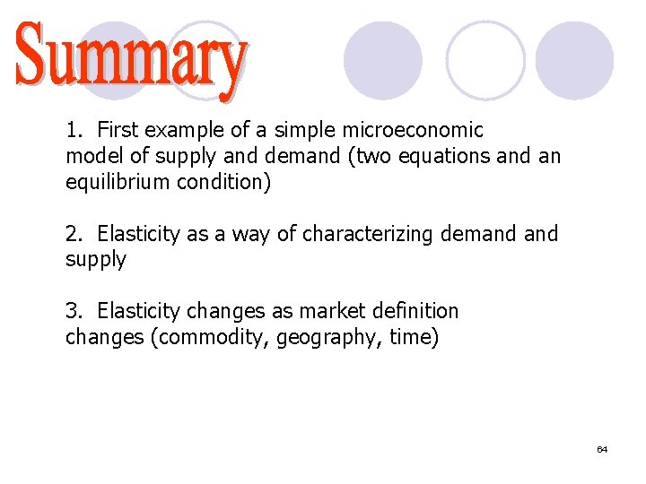 1. First example of a simple microeconomic model of supply and demand (two equations