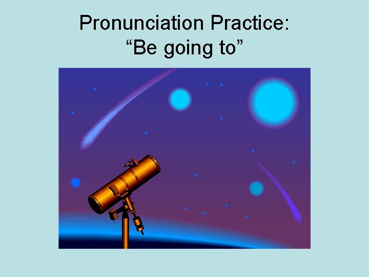 Pronunciation Practice: “Be going to” 