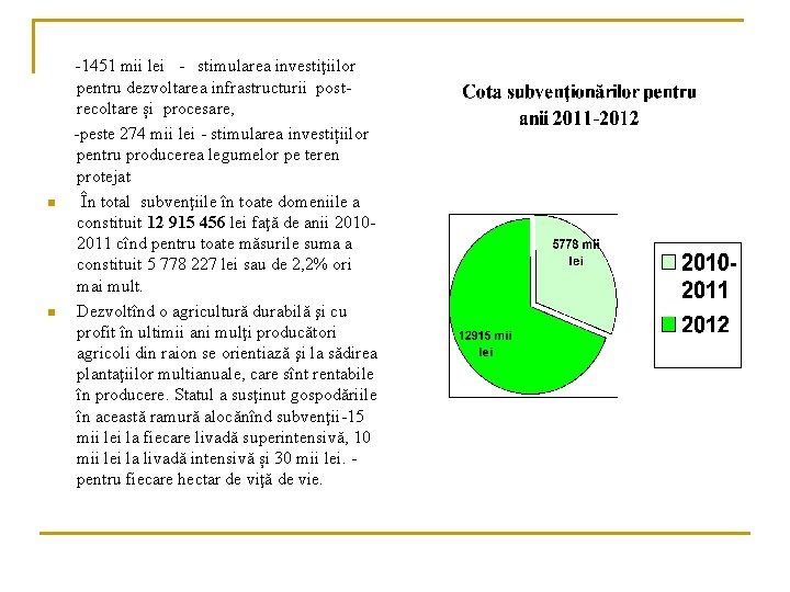  -1451 mii lei - stimularea investiţiilor pentru dezvoltarea infrastructurii postrecoltare și procesare, -peste