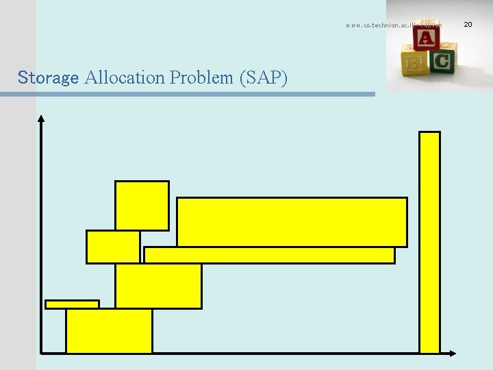 www. cs. technion. ac. il/~reuven Storage Allocation Problem (SAP) 20 