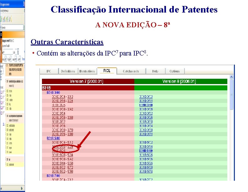 Classificação Internacional de Patentes A NOVA EDIÇÃO – 8ª Outras Características • Contém as