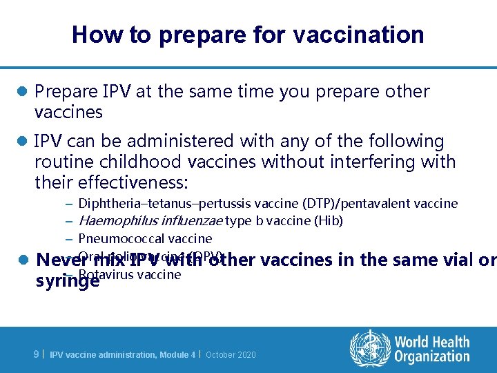 How to prepare for vaccination l Prepare IPV at the same time you prepare