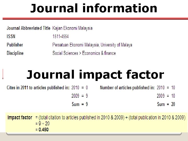 Journal information Journal impact factor 