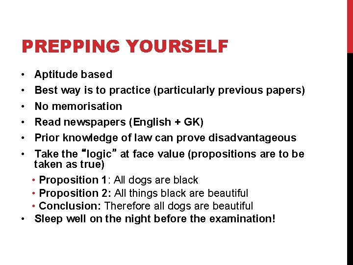 PREPPING YOURSELF • • • Aptitude based Best way is to practice (particularly previous PREPPING YOURSELF • • • Aptitude based Best way is to practice (particularly previous