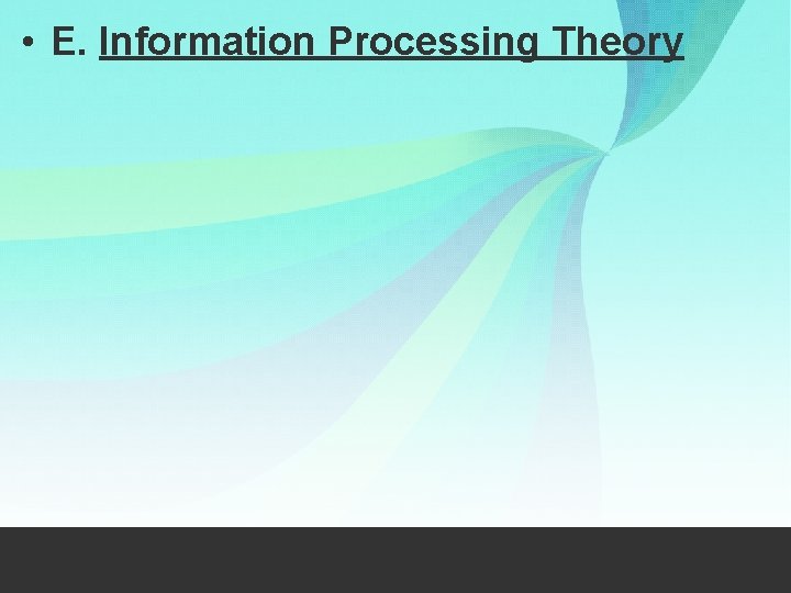  • E. Information Processing Theory 