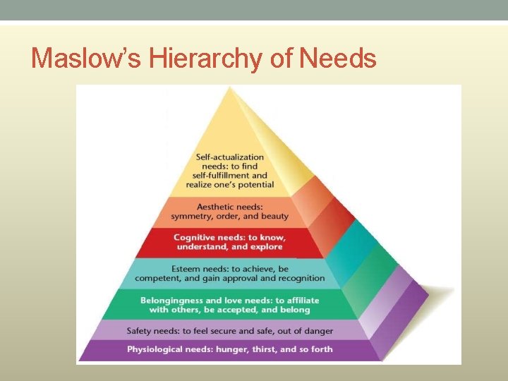 Maslow’s Hierarchy of Needs 