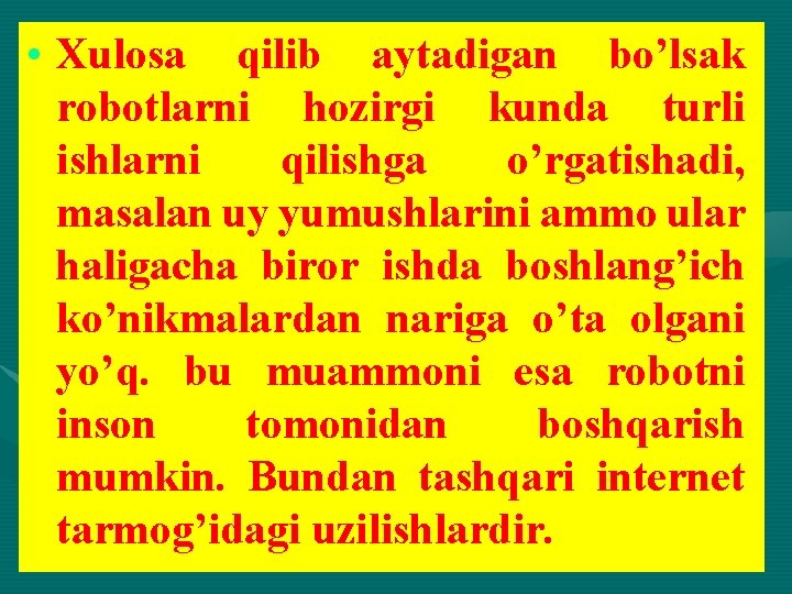 MANIPULYATOR va SANOAT ROBOTLARI Reja Manipulyatorlarning turlari ...