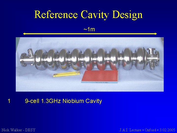 Reference Cavity Design ~1 m 1 9 -cell 1. 3 GHz Niobium Cavity Nick