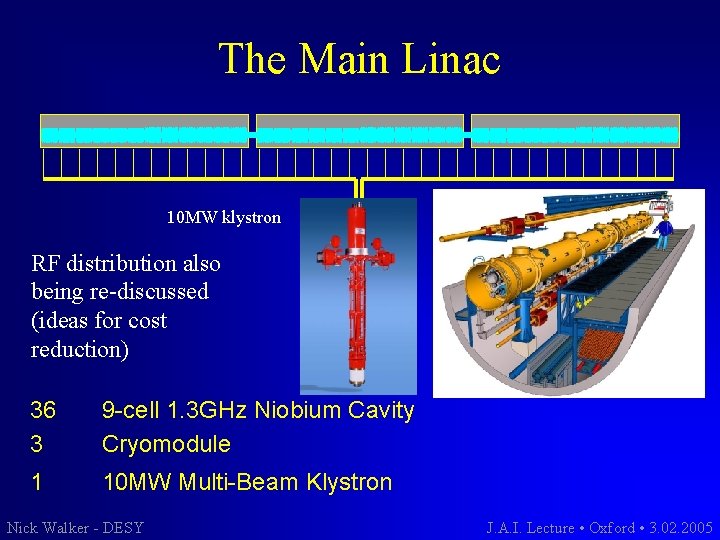 The Main Linac 10 MW klystron RF distribution also being re-discussed (ideas for cost