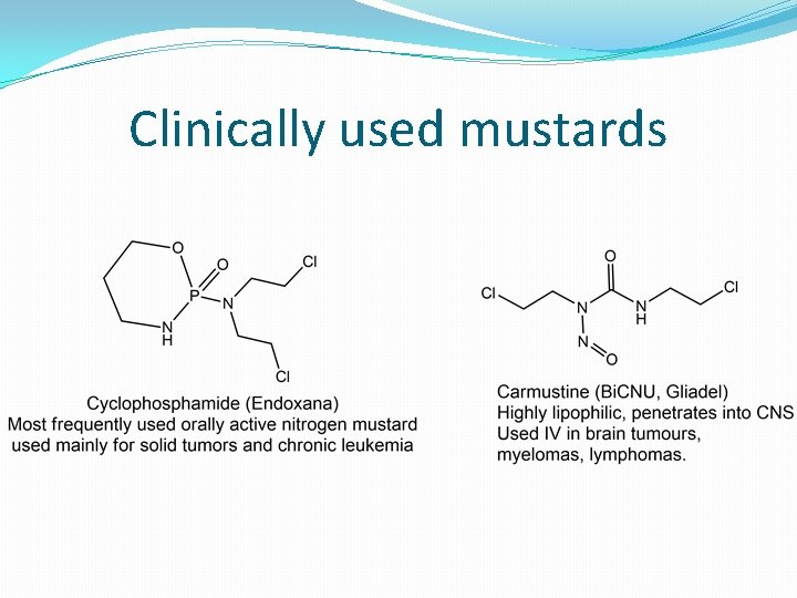 Clinically used mustards 