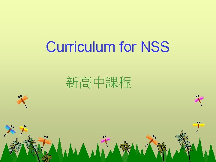 Curriculum for NSS 新高中課程 