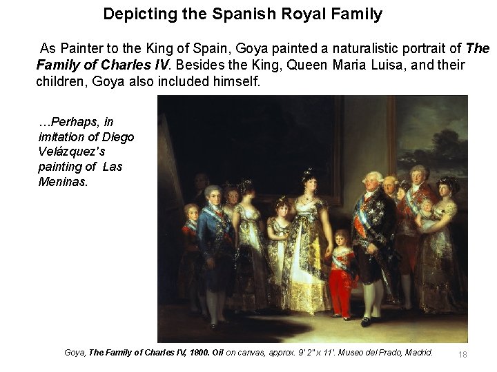Depicting the Spanish Royal Family As Painter to the King of Spain, Goya painted Depicting the Spanish Royal Family As Painter to the King of Spain, Goya painted