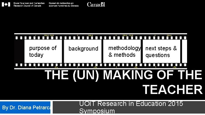 purpose of today background methodology next steps & & methods questions THE (UN) MAKING