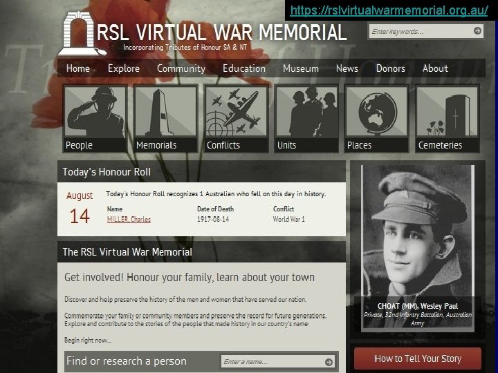 https: //rslvirtualwarmemorial. org. au/ 