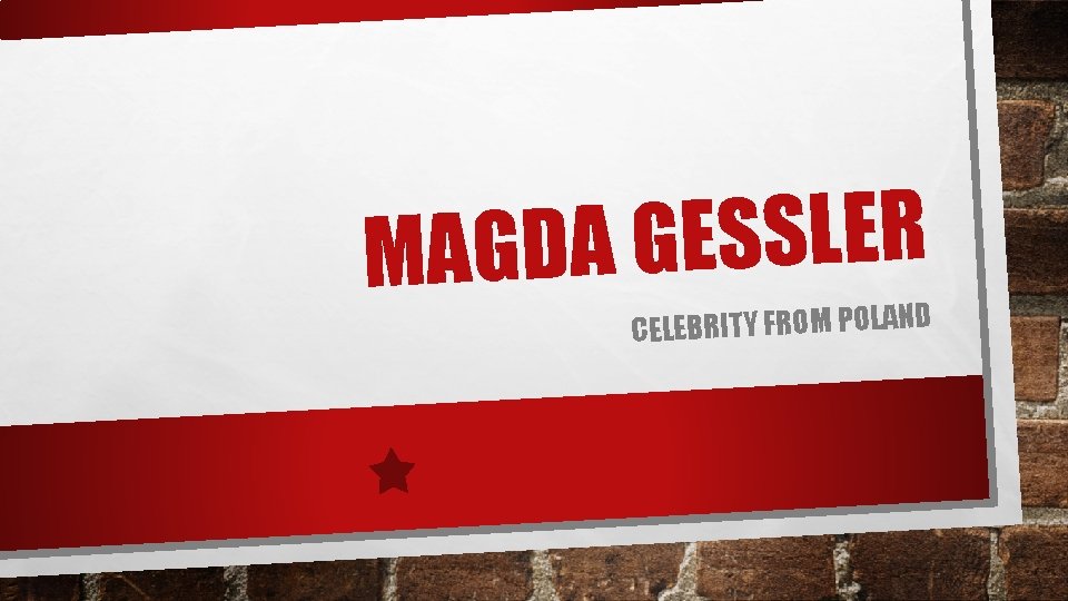 R E L S S E G MAGDA CELEBRITY FROM POLAND 