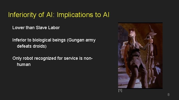 Inferiority of AI: Implications to AI Lower than Slave Labor Inferior to biological beings