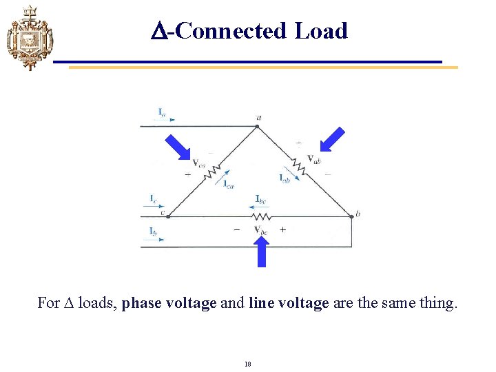  -Connected Load For loads, phase voltage and line voltage are the same thing.