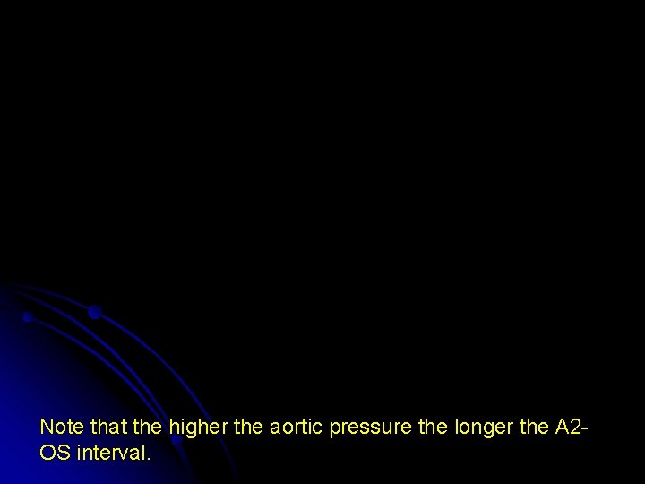 Note that the higher the aortic pressure the longer the A 2 OS interval.