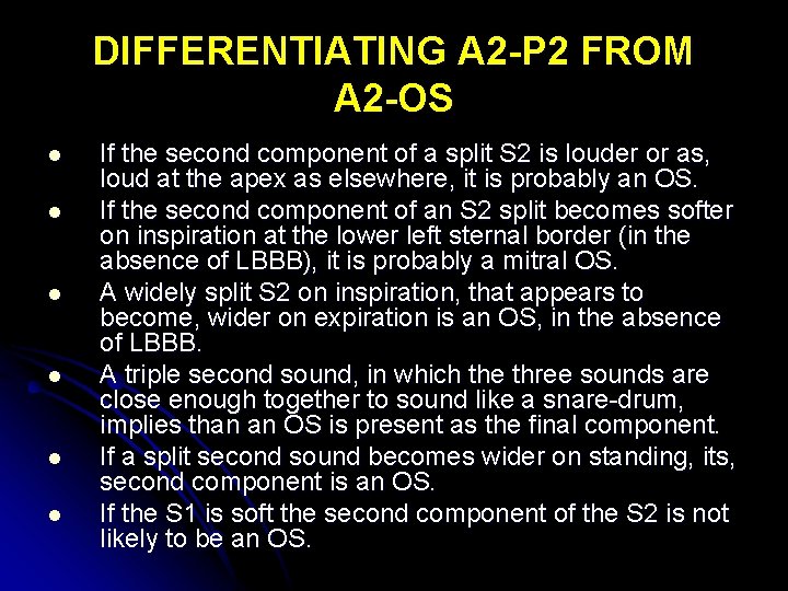 DIFFERENTIATING A 2 -P 2 FROM A 2 -OS l l l If the