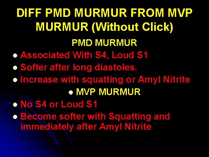 DIFF PMD MURMUR FROM MVP MURMUR (Without Click) PMD MURMUR l Associated With S